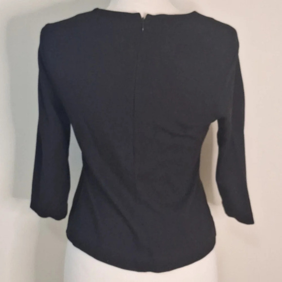 CAbi Utility  3/4 sleeve black top style #3232 SZ S - Picture 8 of 10